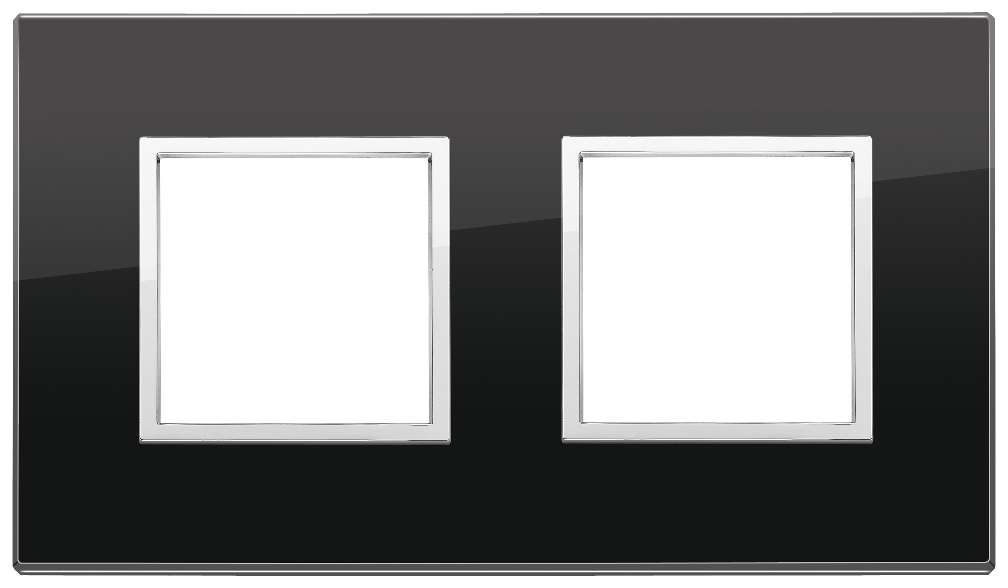 Vimar Eikon Evo - Luminosi 4M - 2+2 (Glas - Black Diamond)